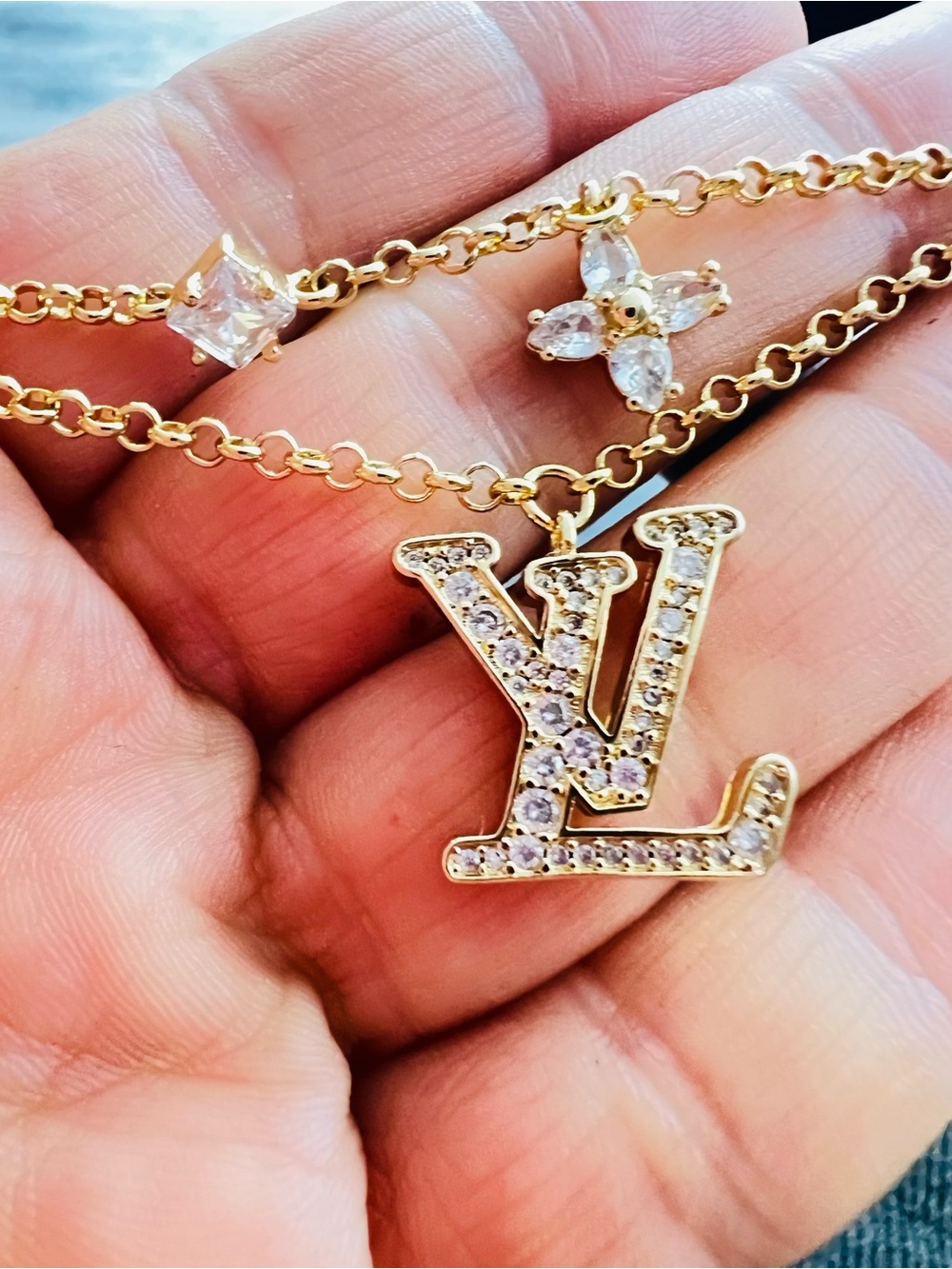 Gold-Tone Fashion Crystal bracelet Sparkling Gold Chain